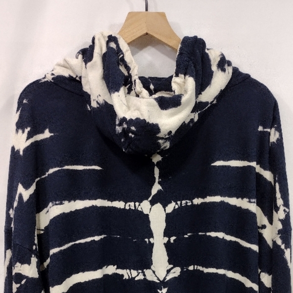 Young Fabulous Broke Safari Tie Dye Hoodie Crop Sweatshirt Women's M/L Blue Boho - Picture 6 of 8